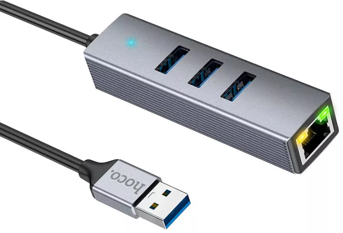 Концентратор (Hub) HB34 4 порти USB metal grey