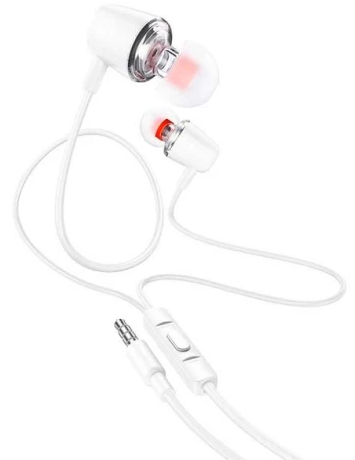 Навушники вакуумні M107 1,2м white+мікрофон
