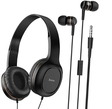 Навушники W24 black+gold+мікрофон
