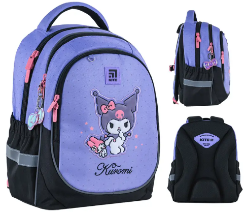 Рюкзак Education Kuromi 3 відділення, 2 кишені, 19×36см