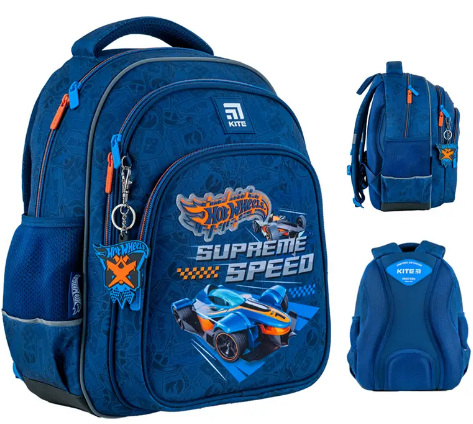 Рюкзак Education Hot Wheels 3 відділення, 2 кишені, 25×40см
