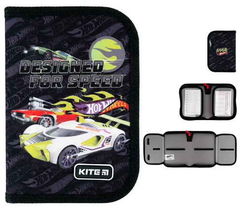 Пенал Hot Wheels 1 відділення, без наповнення, з 2 відворотами