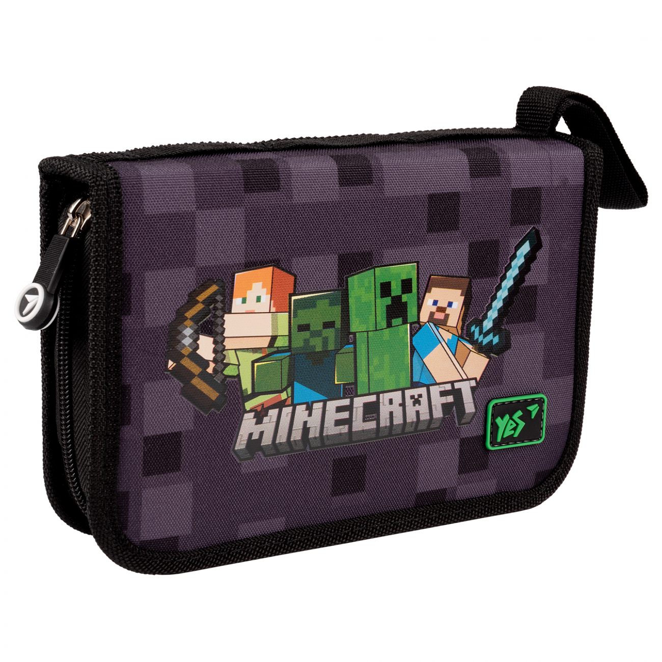 Пенал Minecraft тв., одинарний, 2 клапани