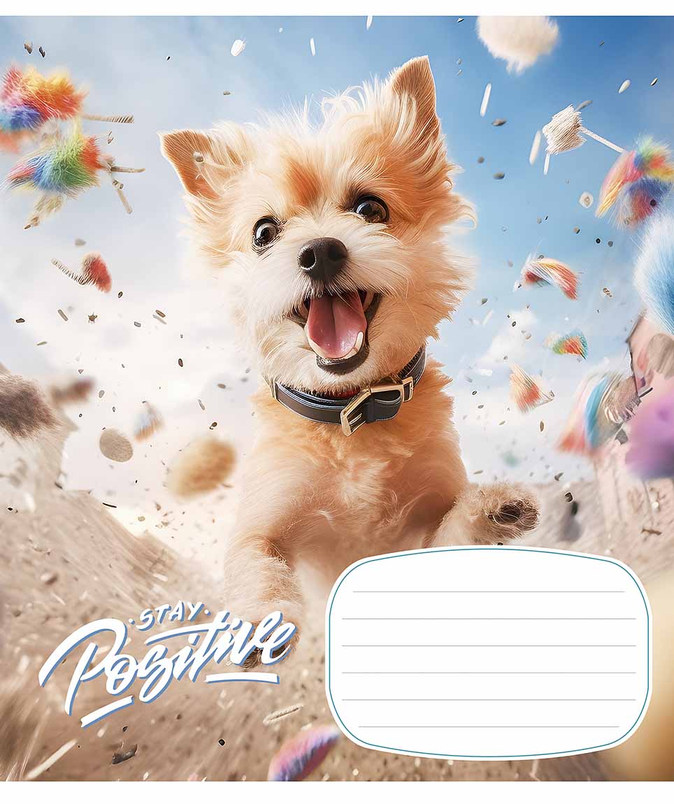 Зошит 12 аркушів коса лінія «Stay Positive» ВД-лак