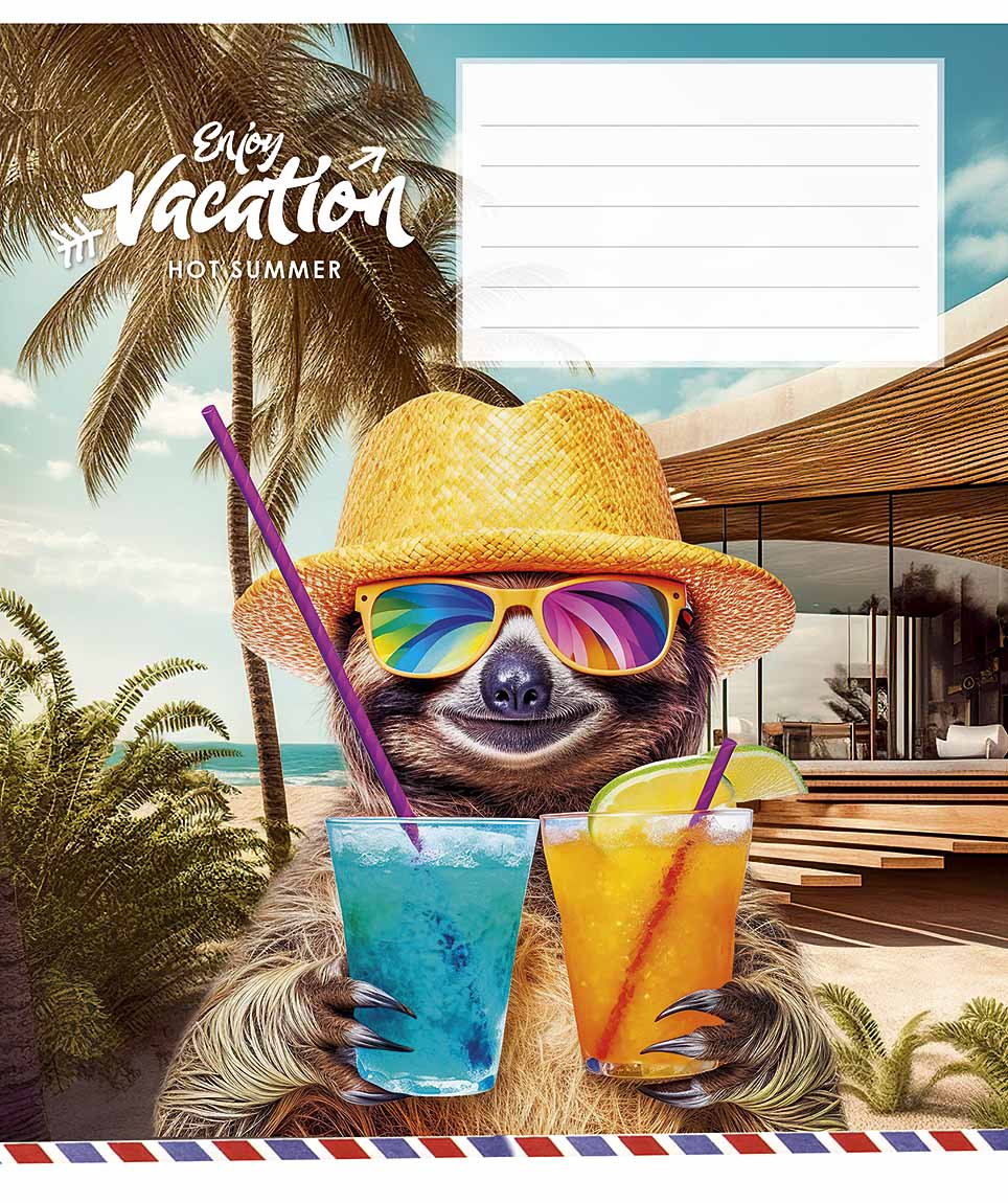 Зошит 12 аркушів лінія «Cool vacation» ВД-лак