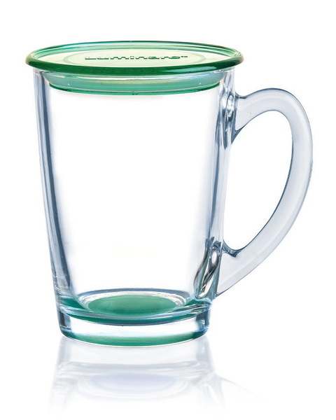 Чашка скло 320мл «Luminarc.New Morning Green» з кришкою