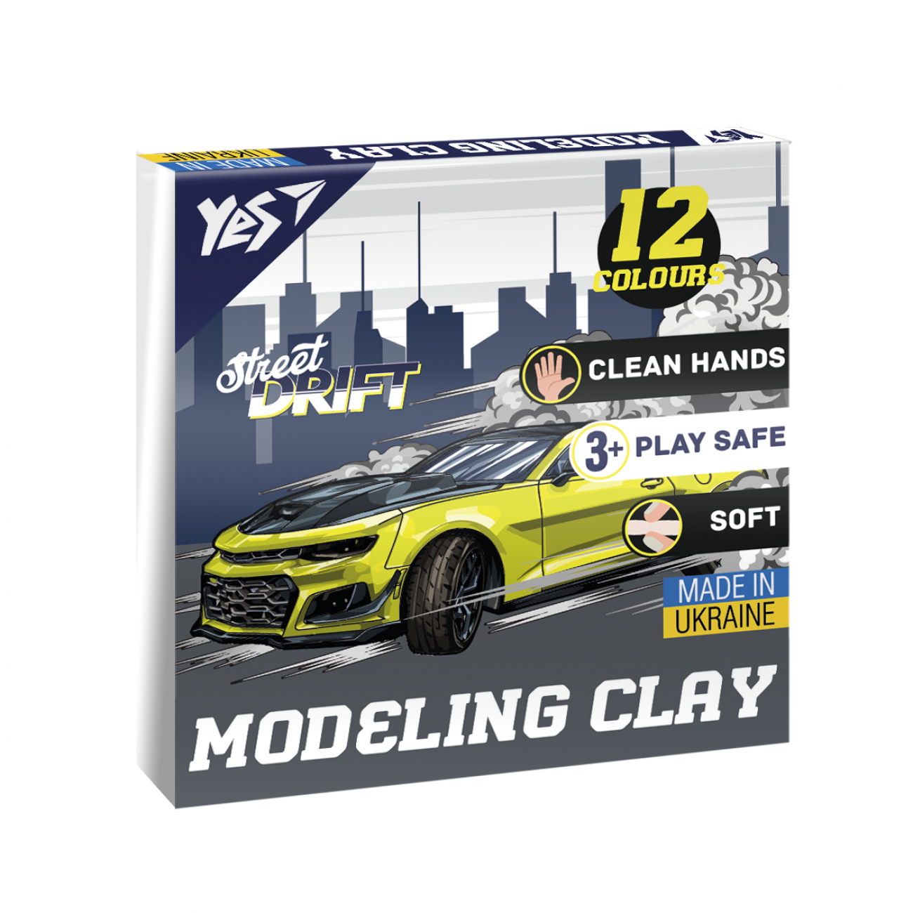 Пластилін Drift King 12 кольорів 240гр
