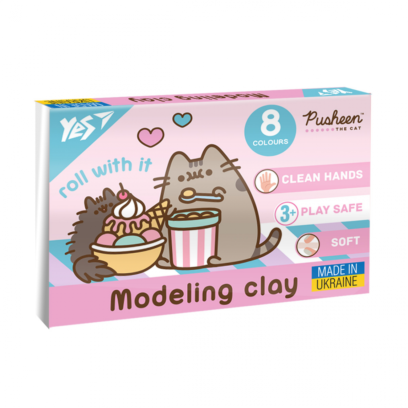 Пластилін Pusheen 8 кольорів 160гр