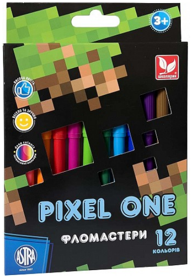 Фломастери 12 кольорів «Pixel One»