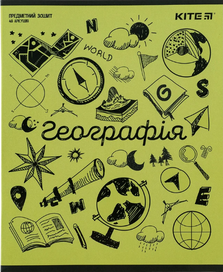 Зошит 48 аркушів клітинка Предметка-Географія гібр лак+УФ, Sketchl