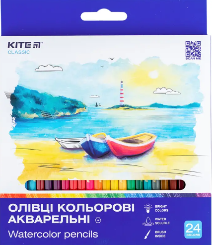 Олівці кольорові акварельні 24 кольори Classic