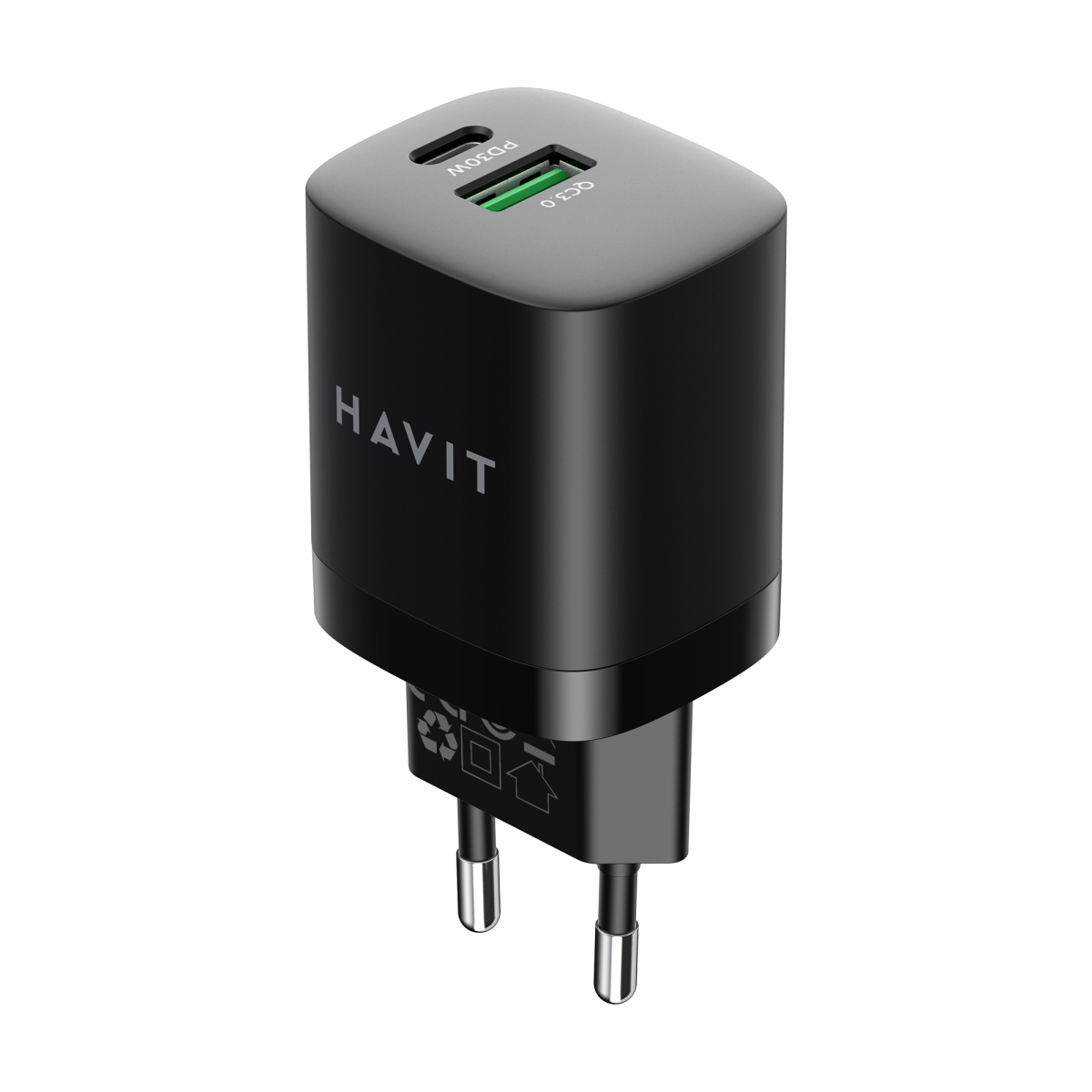 Зарядний пристрій 2USB 30W швидка зарядка black