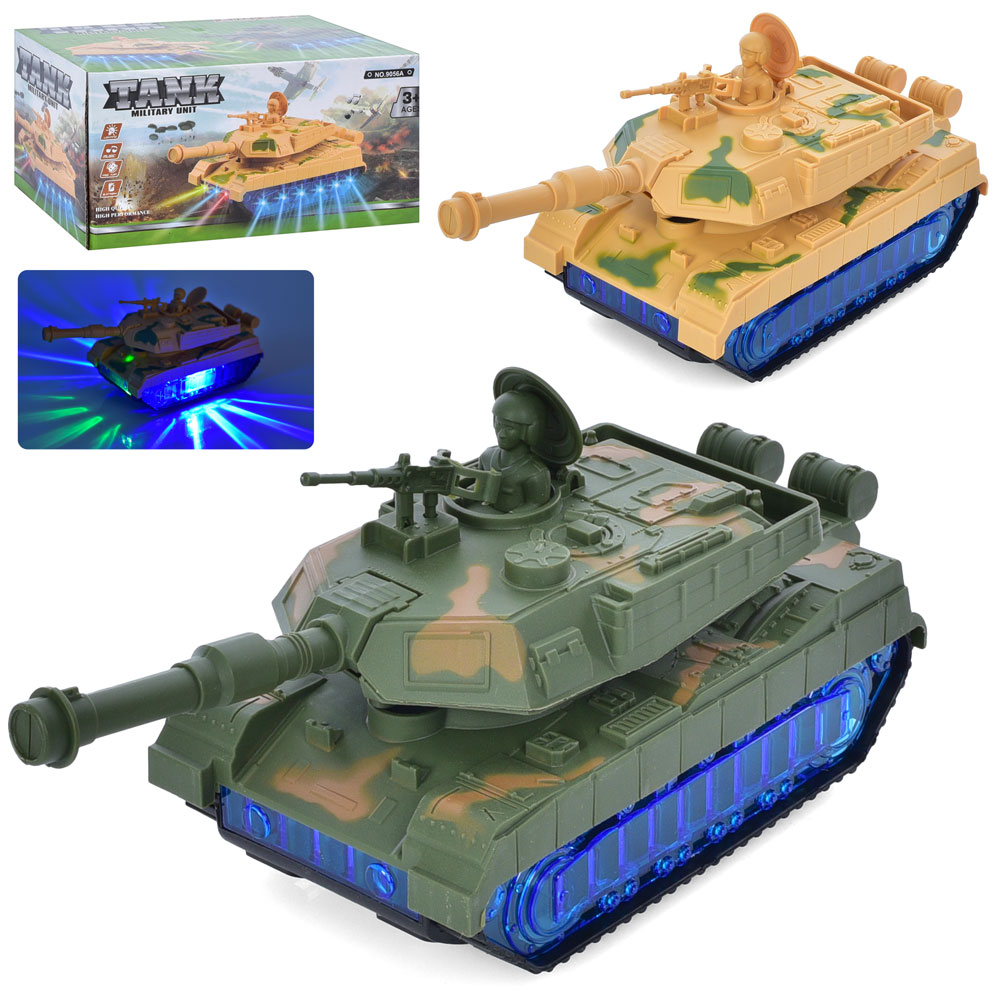 Танк 16см, їздить, на бат-ці, світ, звук., в коробці, 17,5×12×13,5см