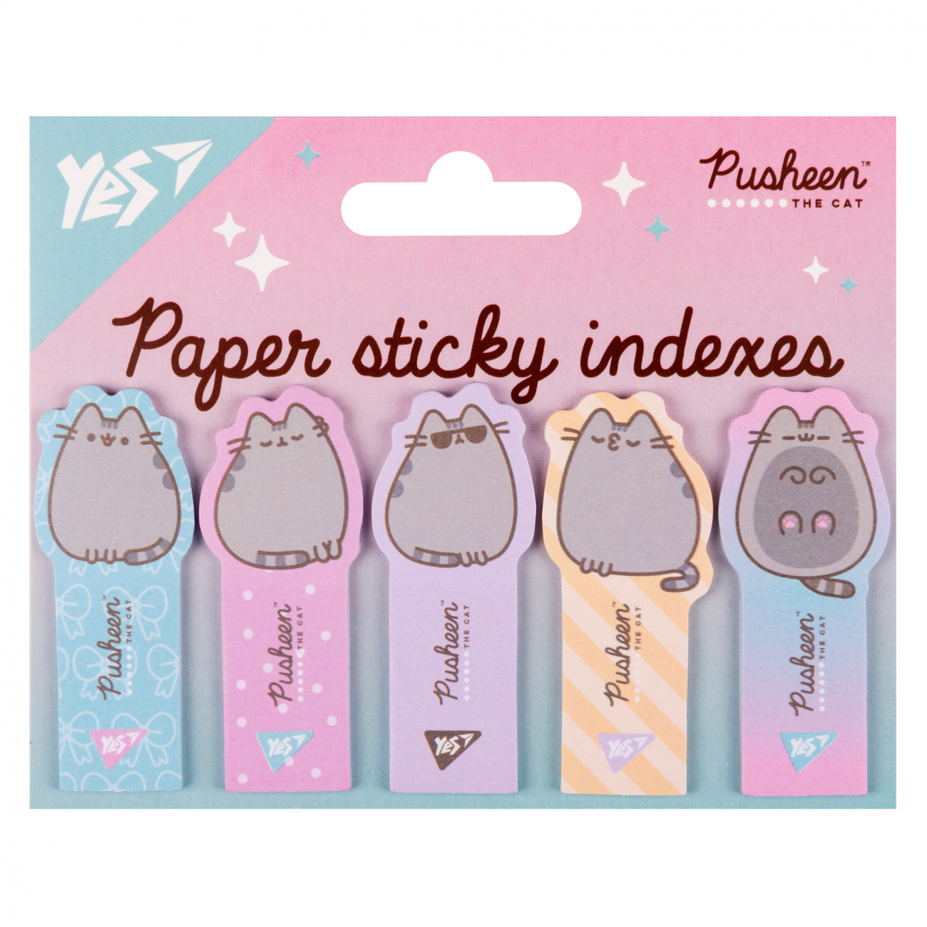 Стікери-закладки паперові Pusheen 55×22мм 100 шт