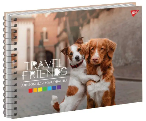 Альбом для малювання на пружині 30/100 А4 «Travel friends»