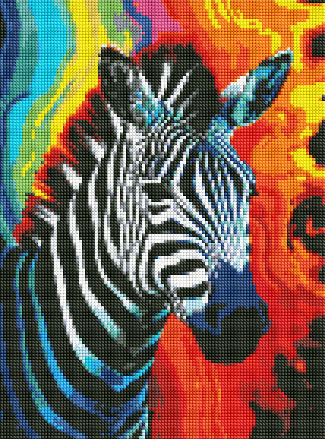 Набір з алмазною мозаїкою «Райдужна зебра» 30×40см