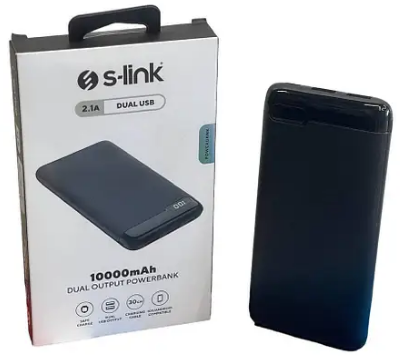 УМБ S-Link 10000mAh 2.1A 2USB black з дисплеєм