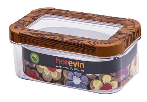Контейнер для харч. прод. пластиковий «Herevin Wood» Transparent Lid 0,6л