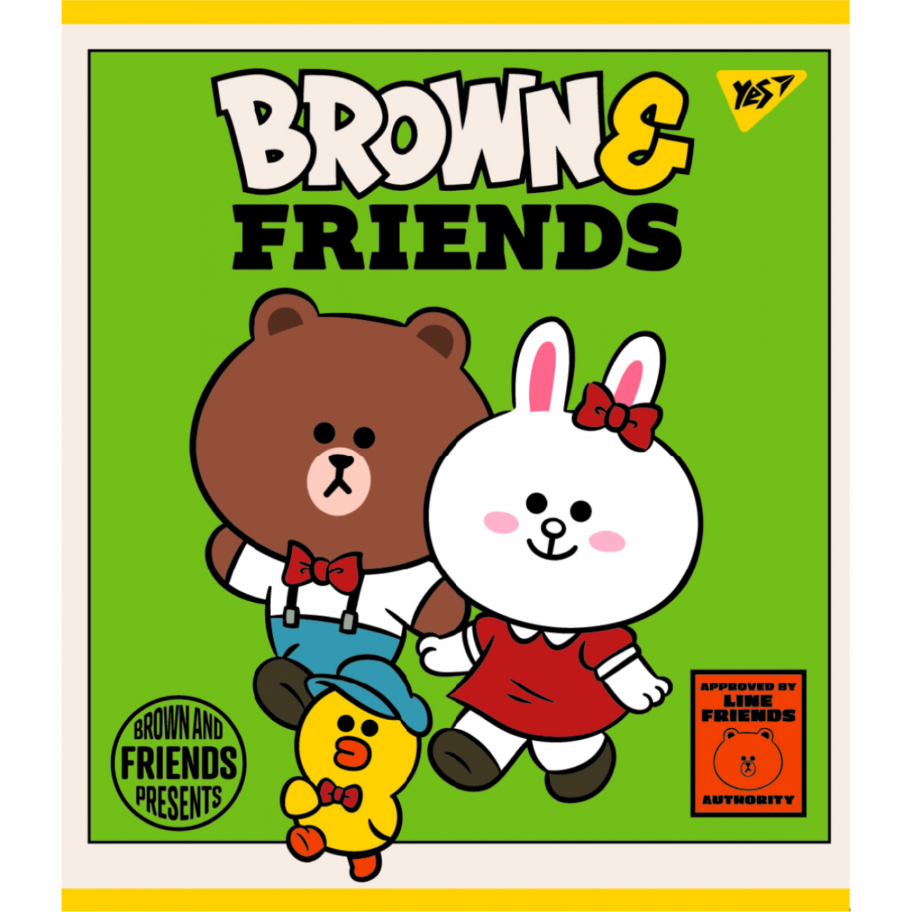 Зошит А5 12 аркушів лінія матовий ВДЛ+ УФ-виб «Line Friends»