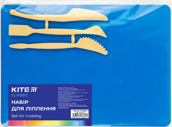Дошка для ліплення Classic 180×250мм + 3 стеки, синя