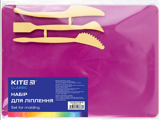 Дошка для ліплення Classic 180×250мм + 3 стеки, рожева