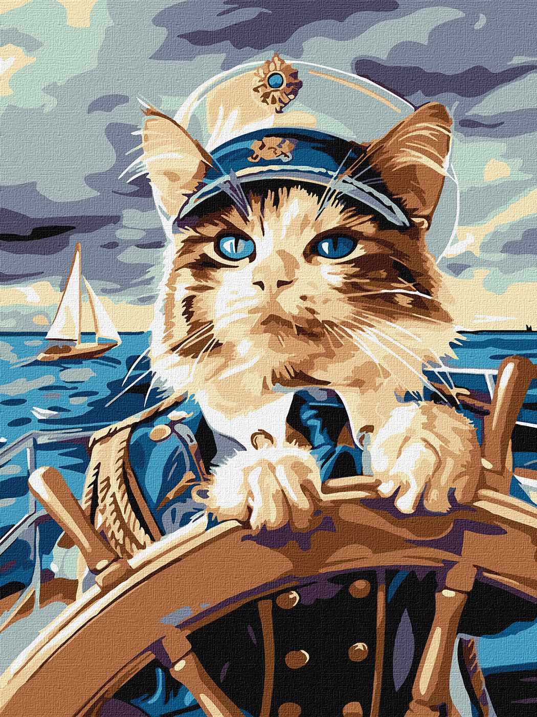 Картини по номерах акрилові «Котячий адмірал» 30×40см