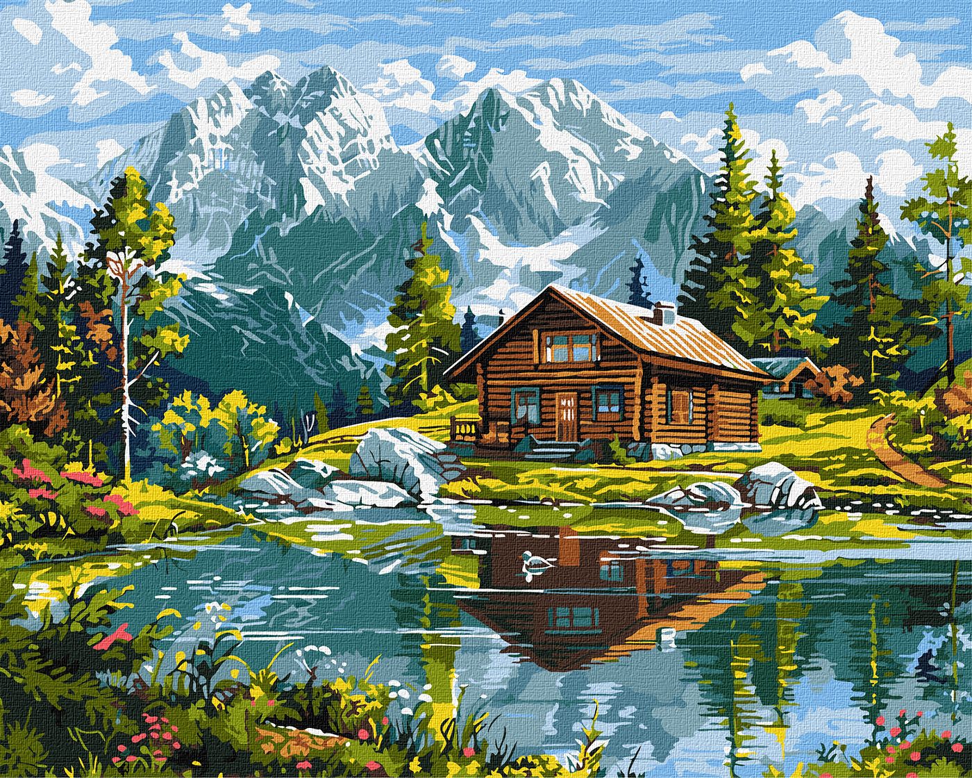 Картини по номерах акрилові «Затишний котедж» 40×50см
