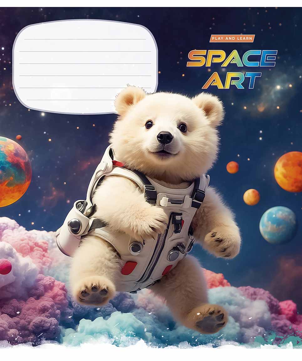 Зошит 12 аркушів клітинка Star «Space Ar» ВД-лак