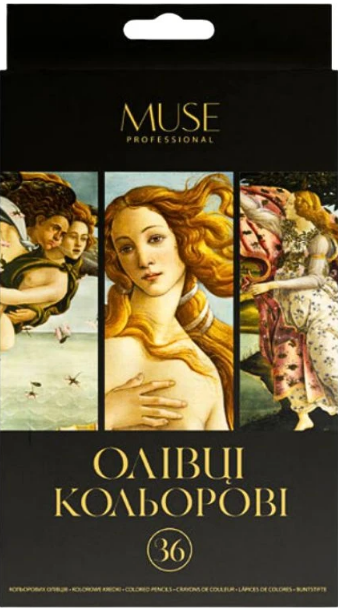 Олівці кольорові 36 кольорів Muse тригранні, +точилка