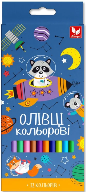 Олівці кольорові 12 кольорів тригранні
