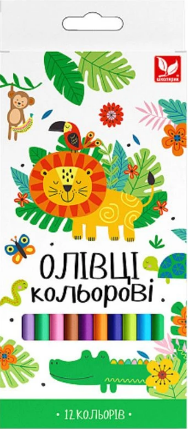 Олівці кольорові 12 кольорів тригранні