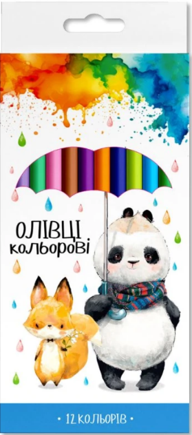 Олівці кольорові 12 кольорів тригранні