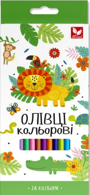 Олівці кольорові 24 кольори тригранні, +точилка