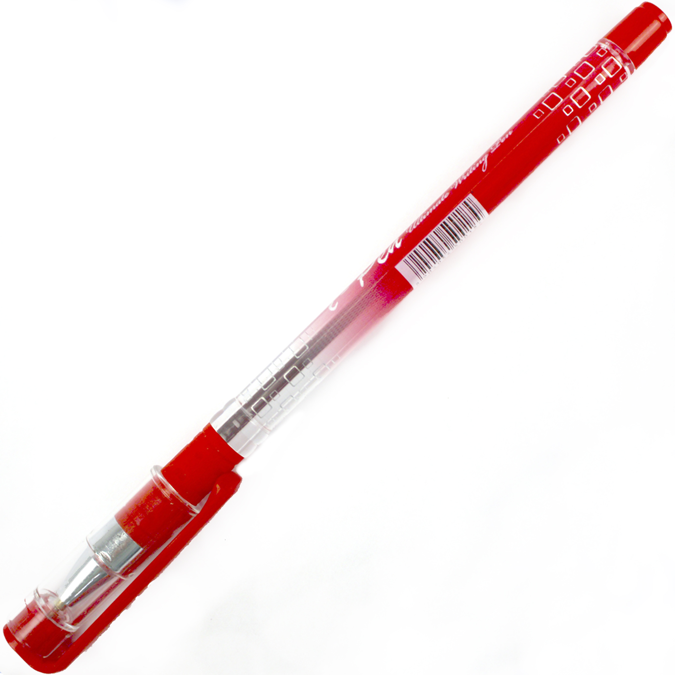 Ручка кулькова I-pen 0,7 мм напівпрозорий корпус, картонна упаковка червона 0184