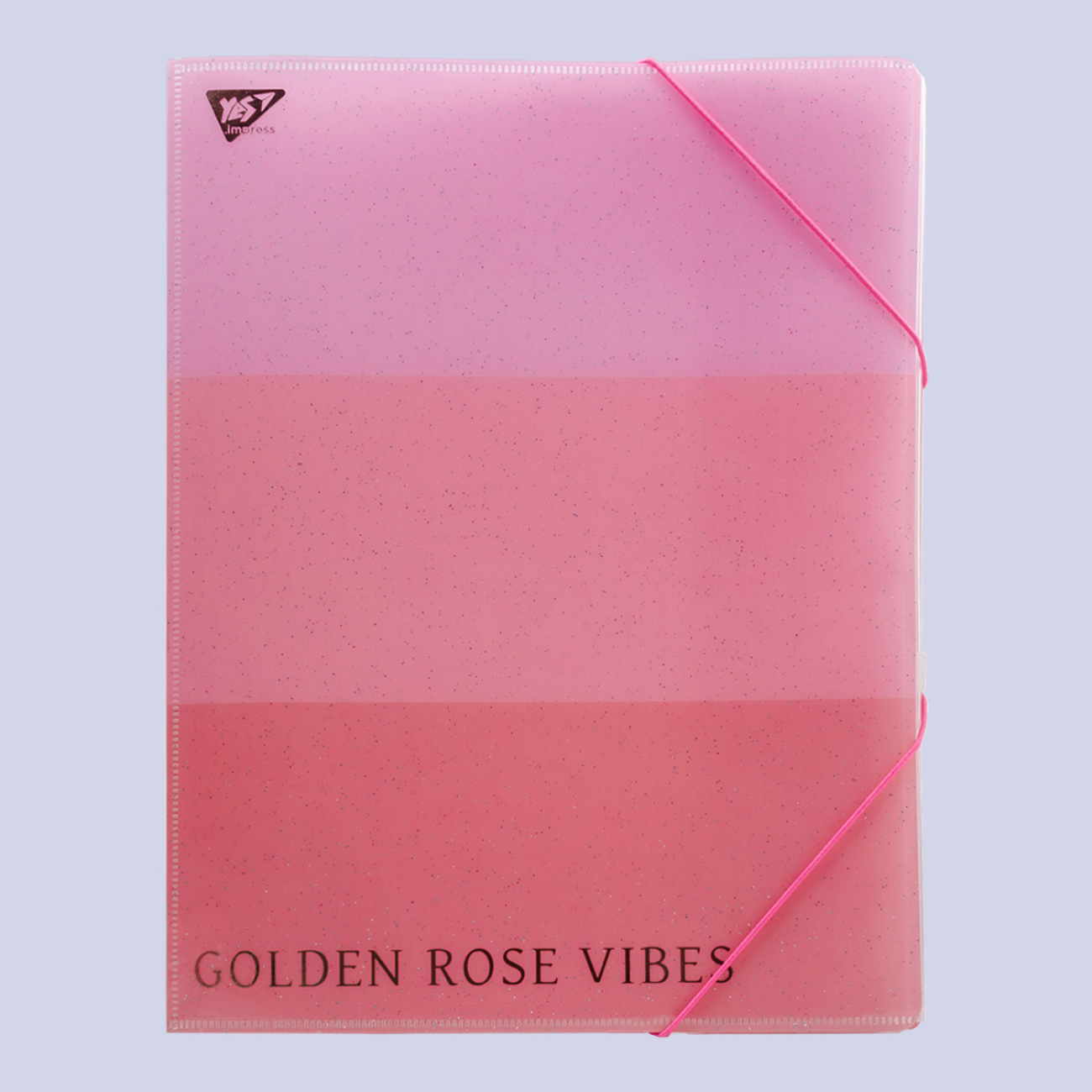 Папка-органайзер А4 Rose Gold 4 відділення на резинці, фольга