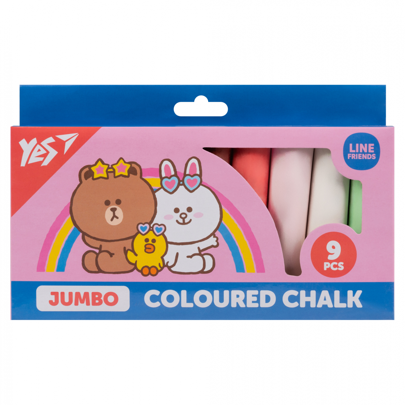 Крейда кольорова 9 шт Jumbo Line Friends