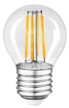 Лампа «Etron Filament Power» прозоре скло LED 1-EFP-195 G45 4Вт 3000K Е27