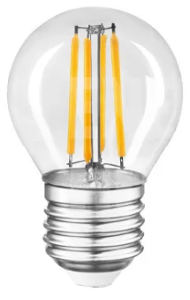 Лампа «Etron Filament Power» прозоре скло LED 1-EFP-199 G45 2Вт 3000K Е27
