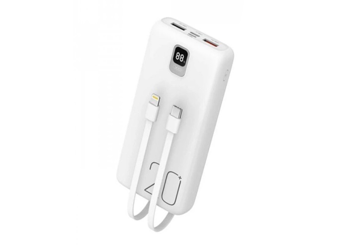 УМБ XO Power Bank 20000mAh 2хUSB 22,5W швидка зарядка. дисплей white