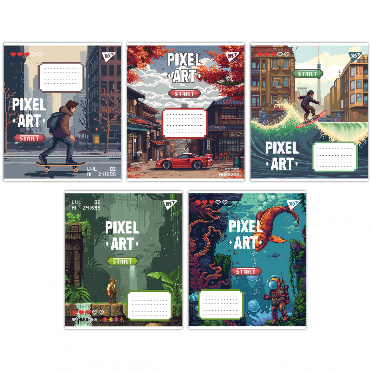 Зошит 12 аркушів лінія Pixel art