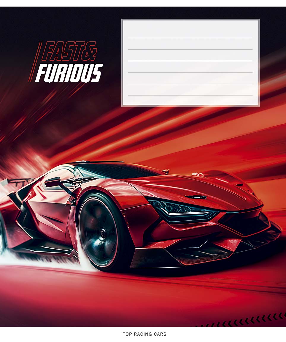 Зошит 24 аркуші лінія «Fast & Furious» ВД-лак