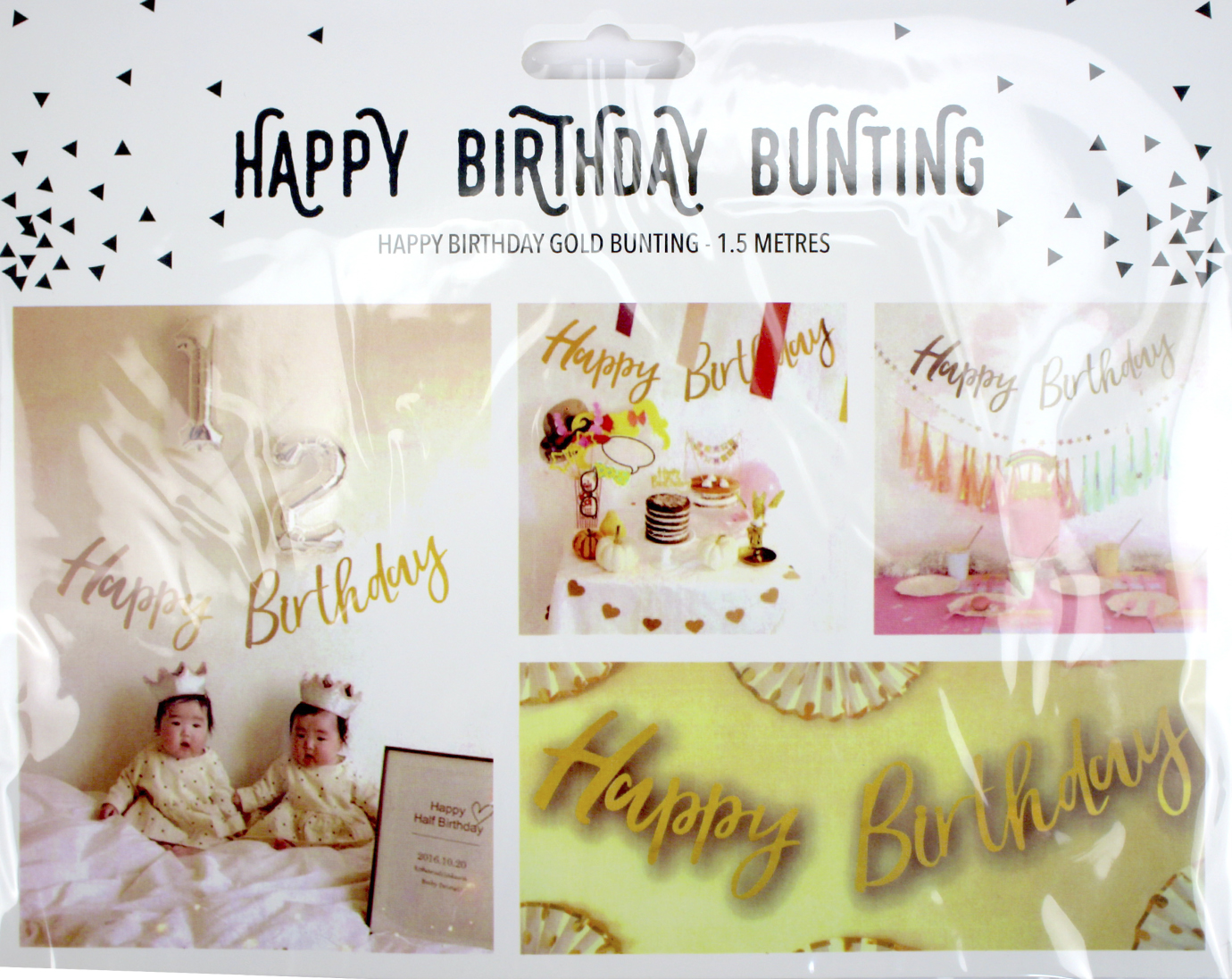Гірлянда «Happy Birthday» золото