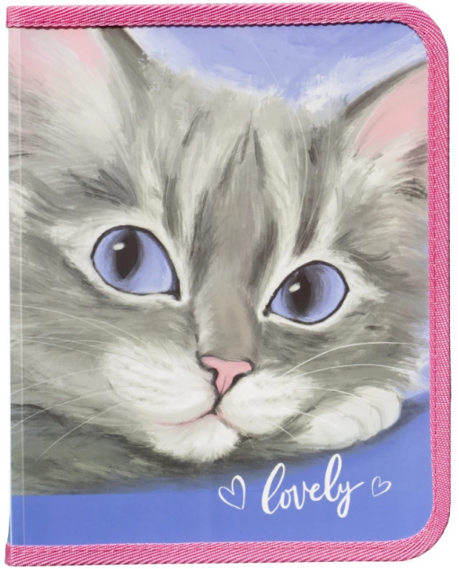 Папка А5 Lovely Cat об'ємна, на блискавці