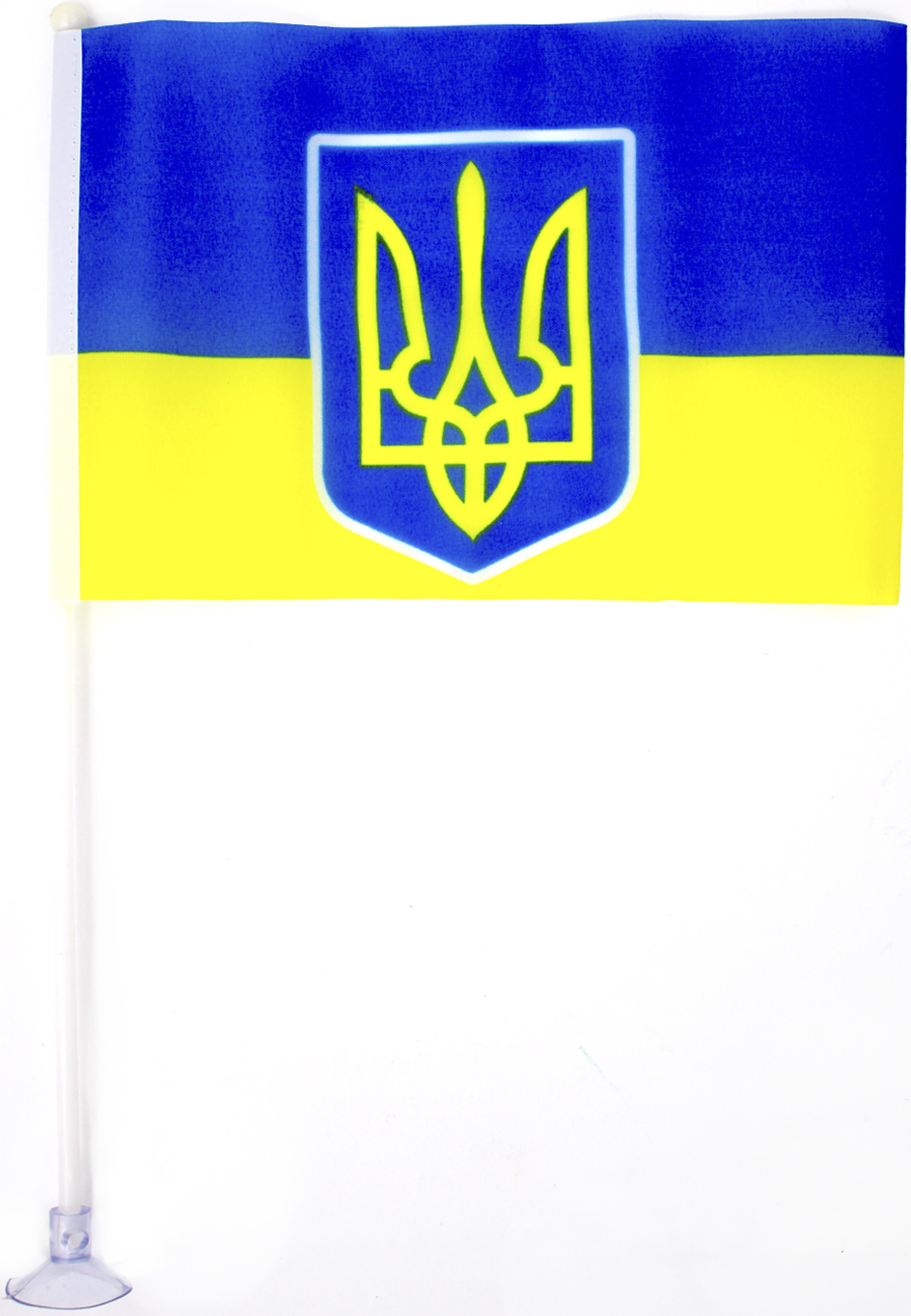 Прапорець України герб 21×14см з присоскою