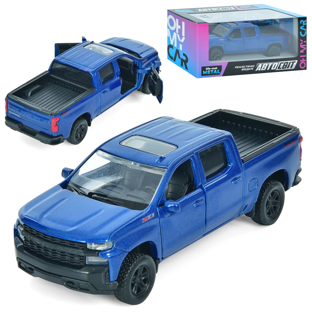 Джип металевий інер-ий (1:43) 2019 Chevy Silverado Trail Boss, 11,5см