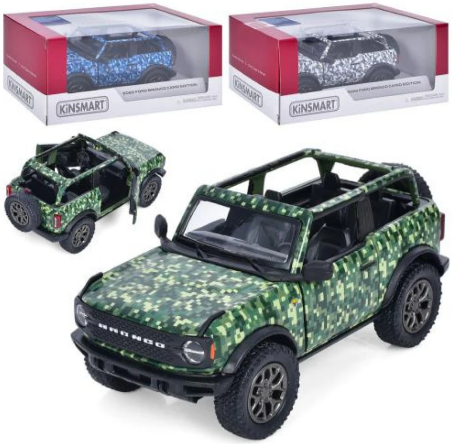 Машина інер-а металева Ford Bronco Camo Edition Open 2022,в коробці, 16×7,5×8см
