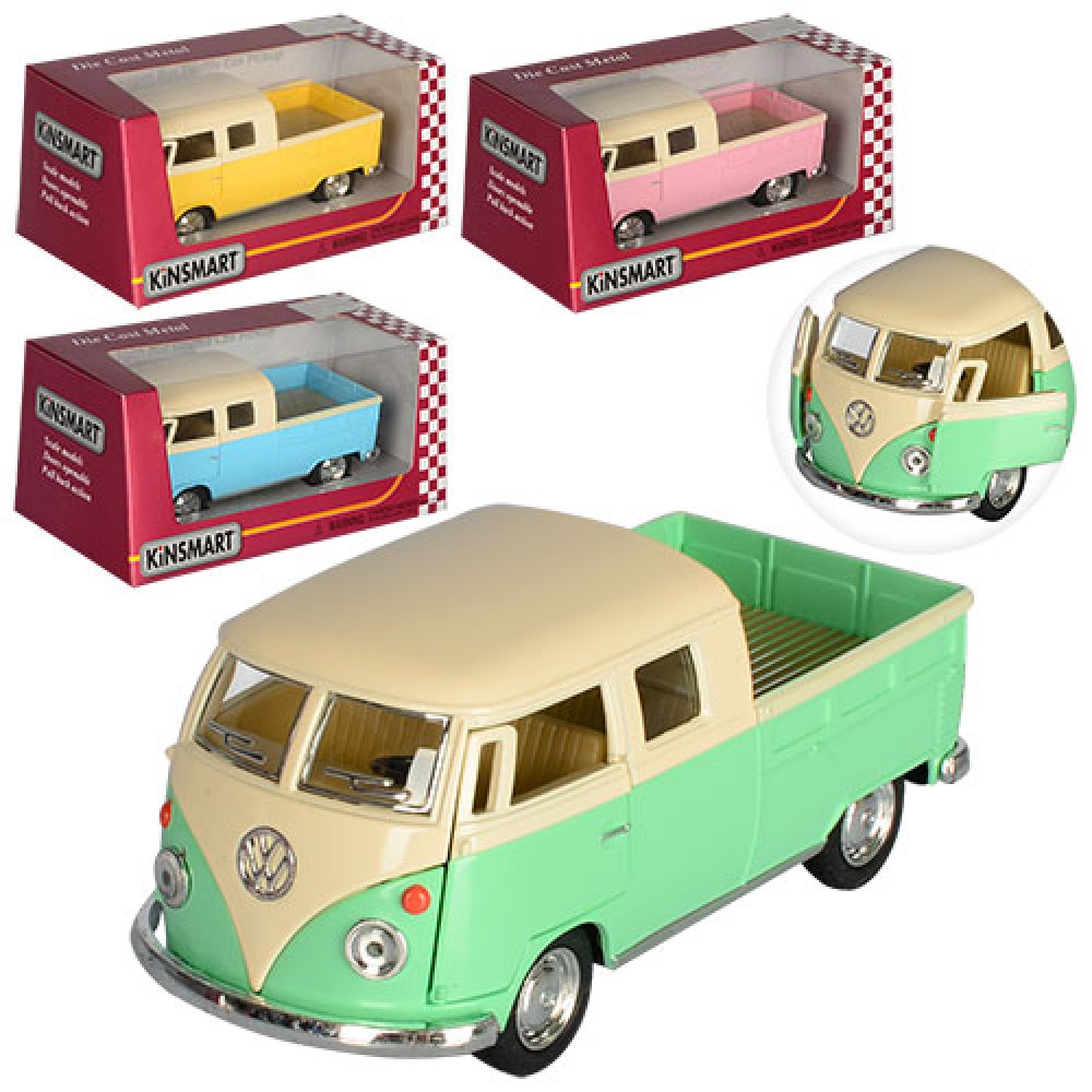 Машина металева інер-а Volkswagen Bus Double Cab Pickup 1963,в коробці, 16×7×8см