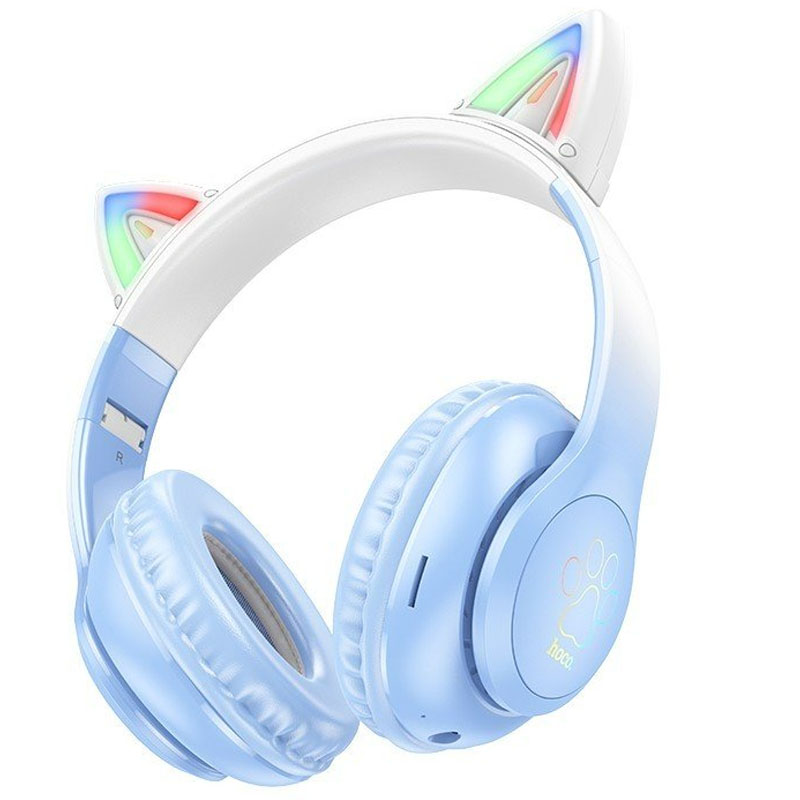 Навушники W42 Cat Ear BT blue+мікрофон