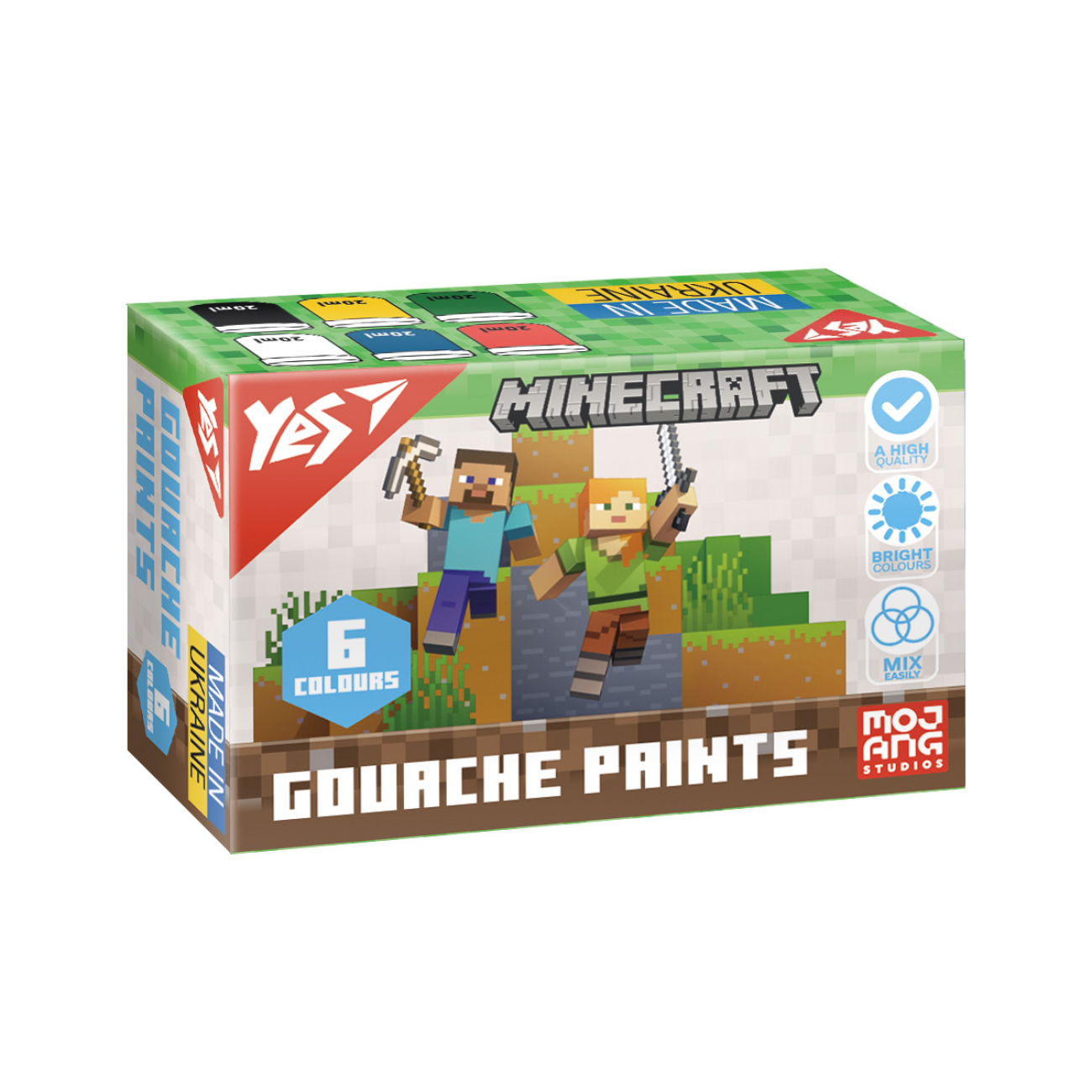 Гуаш Minecraft 6 кольорів 20мл