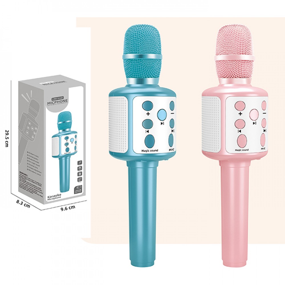 Мікрофон на акум. 26,5см, Bluetooth, USBзар, 2 кольори, в коробці, 10×29,5×8,5см